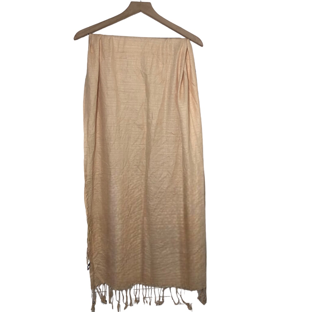 Pale Pink Nude 100 Silk Scarf Fringe Detail Pale Pink Nude 100 Silk Scarf Fringe Detail
